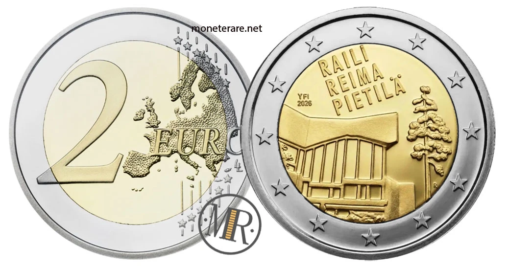 2 Euro Commemorativi Finlandia 2026 – Raili e Reima Pietilä