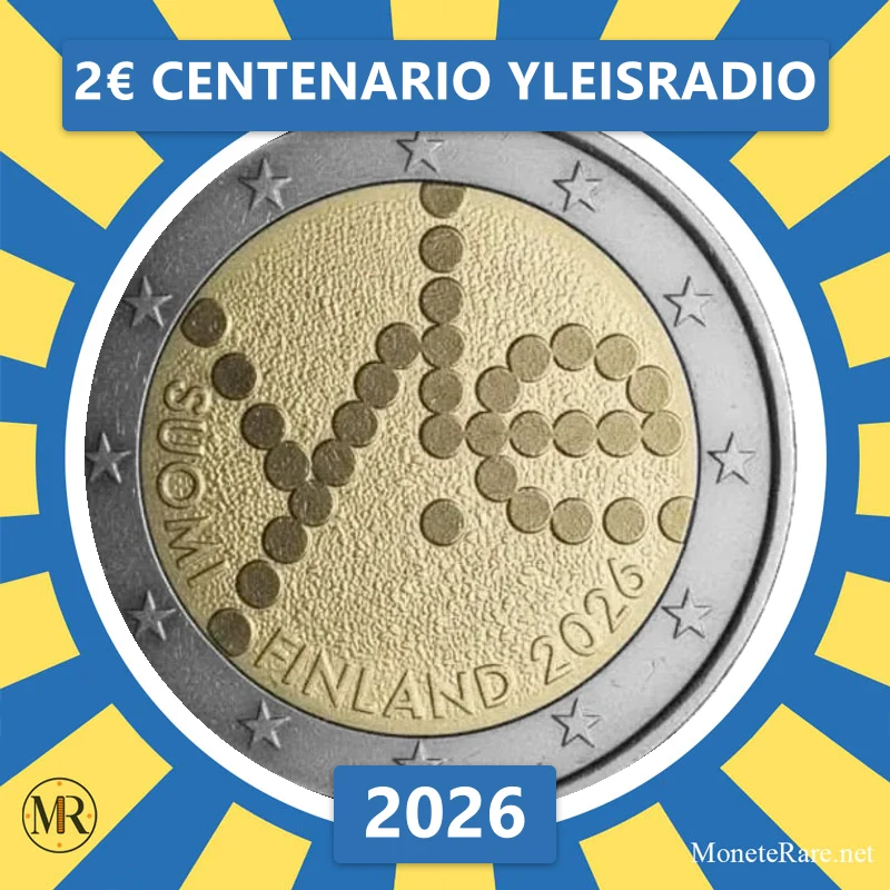 2€ Centenario Yleisradio 2026 Finlandia 2€ Centenario Yleisradio 2026 Finlandia (foto moneta)
