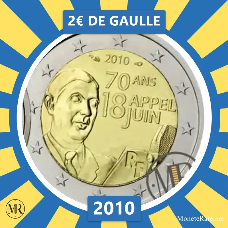 2€ De Gaulle 2010 Francia 2€ De Gaulle 2010 Francia (foto moneta)