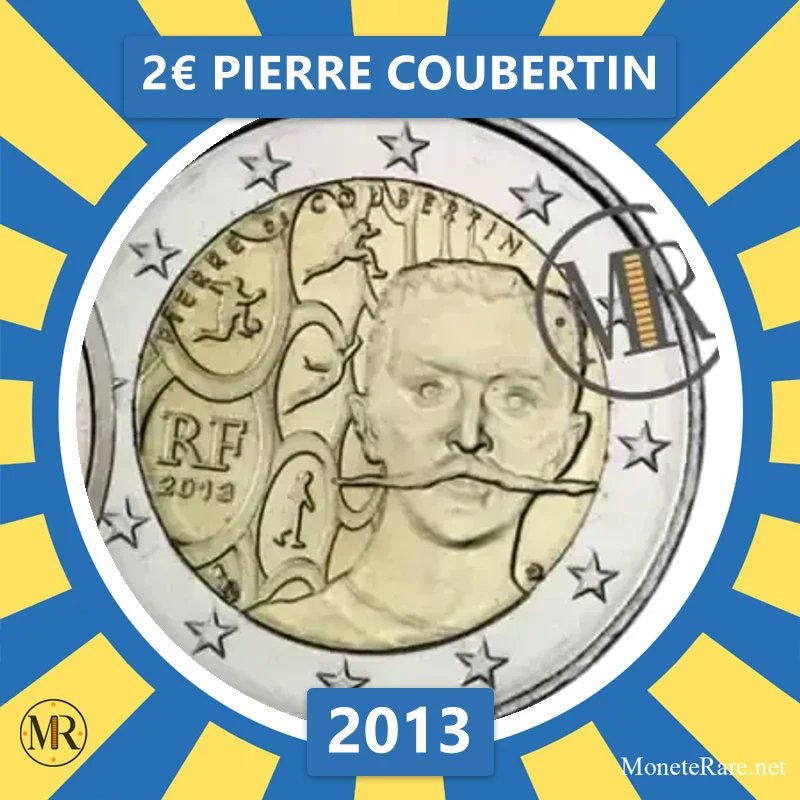 2€ Pierre Coubertin 2013 Francia (foto moneta)