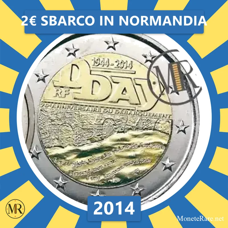 2€ Sbarco in Normandia 2014 Francia 2€ Sbarco in Normandia 2014 Francia (foto moneta)