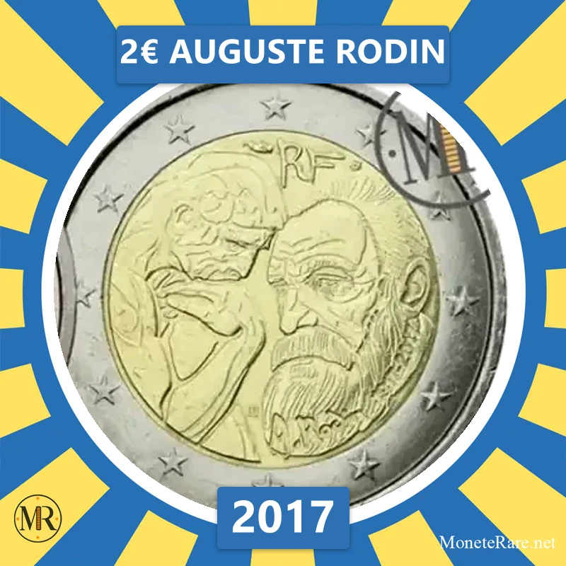 2€ Auguste Rodin 2017 Francia (foto moneta)