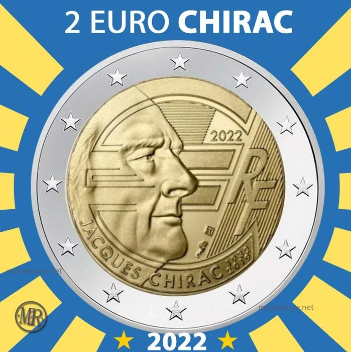 2€ Jacques Chirac 2022 Francia (foto moneta)