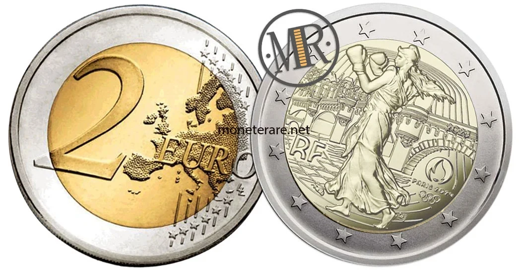 2 Euro Commemorativi Francia 2023 XXXIII Giochi Olimpici Parigi 2024