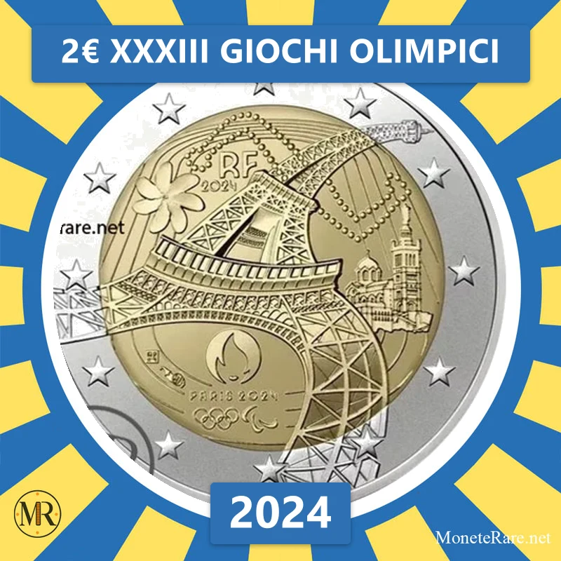 2€ XXXIII Giochi Olimpici 2024 Francia 2€ XXXIII Giochi Olimpici 2024 Francia (foto moneta)