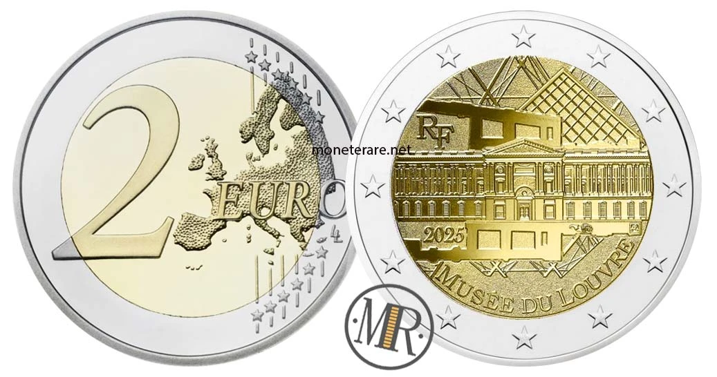 2 Euro Commemorativi Francia 2025 – Museo del Louvre di Parigi