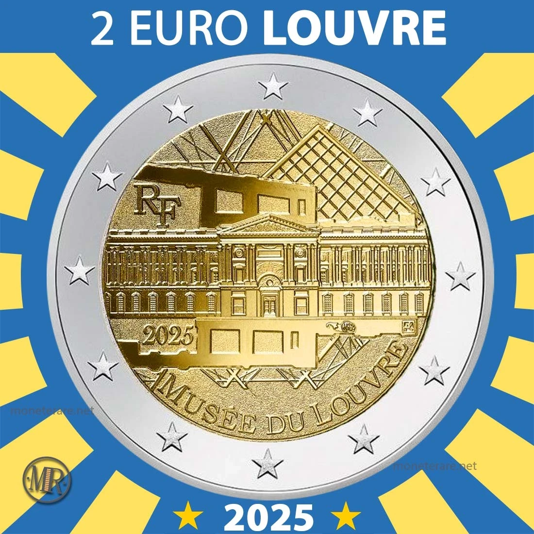 2€ Museo del Louvre di Parigi 2025 Francia 2€ Museo del Louvre di Parigi 2025 Francia (foto moneta)