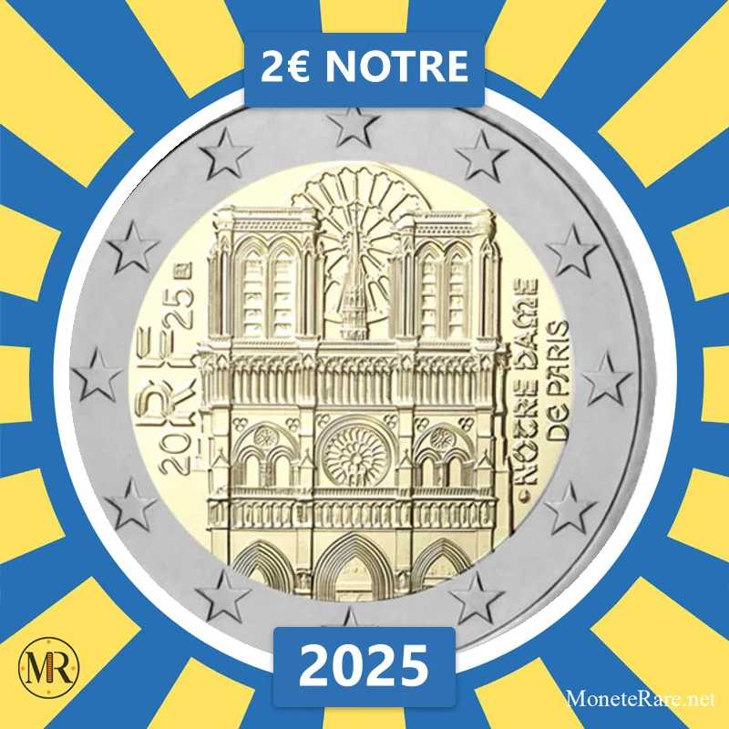 2€ Notre 2025 Francia (foto moneta)