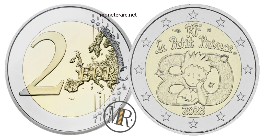 2 Euro Commemorativi Francia 2026 – Il Piccolo Principe (Saint-Exupéry)