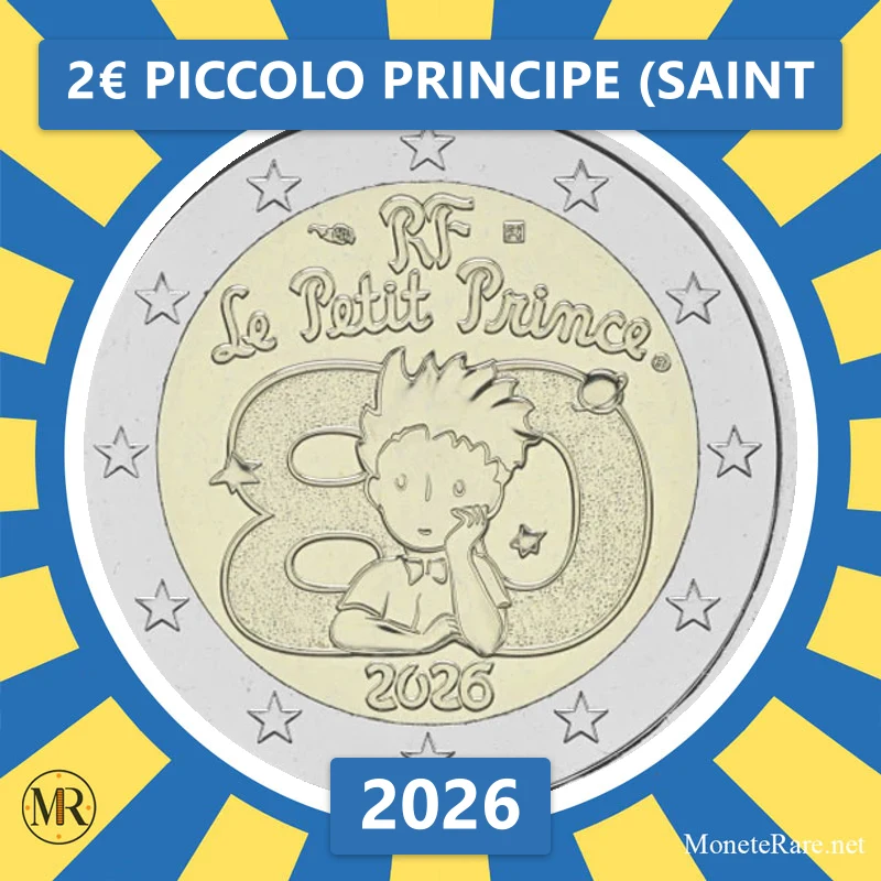 2€ Piccolo Principe (Saint 2026 Francia 2€ Piccolo Principe (Saint 2026 Francia (foto moneta)