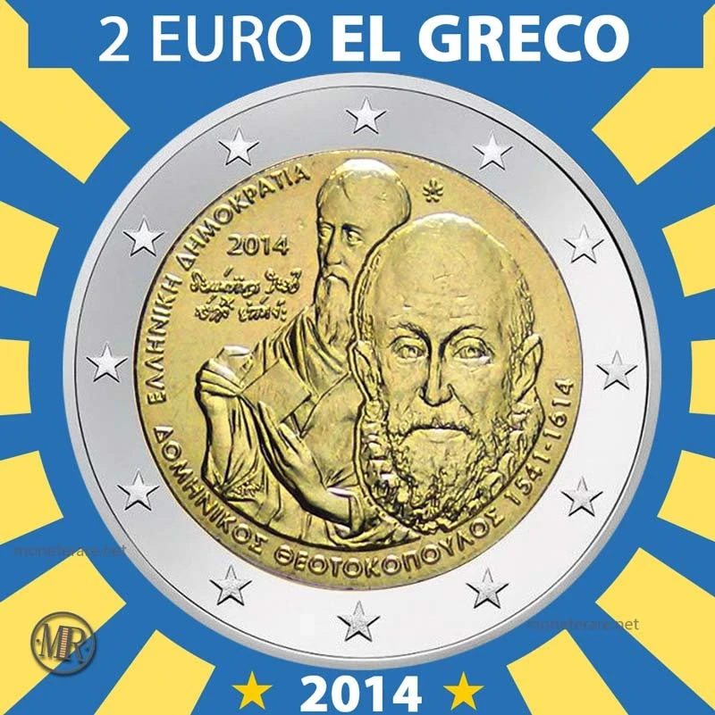 2€ Domenikos Theotokopoulos El Greco 2014 Grecia (foto moneta)