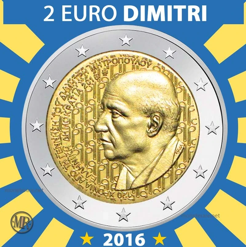 2€ Dimitri Mitropoulos 2016 Grecia (foto moneta)