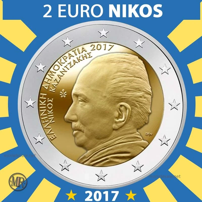 2€ Nikos Kazantzakis 2017 Grecia (foto moneta)