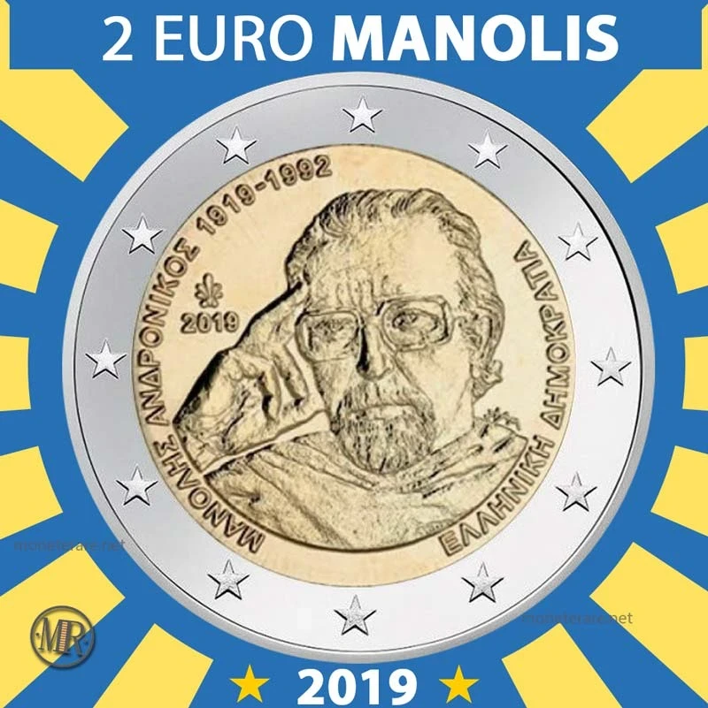 2€ Manolis Andronikos 2019 Grecia (foto moneta)