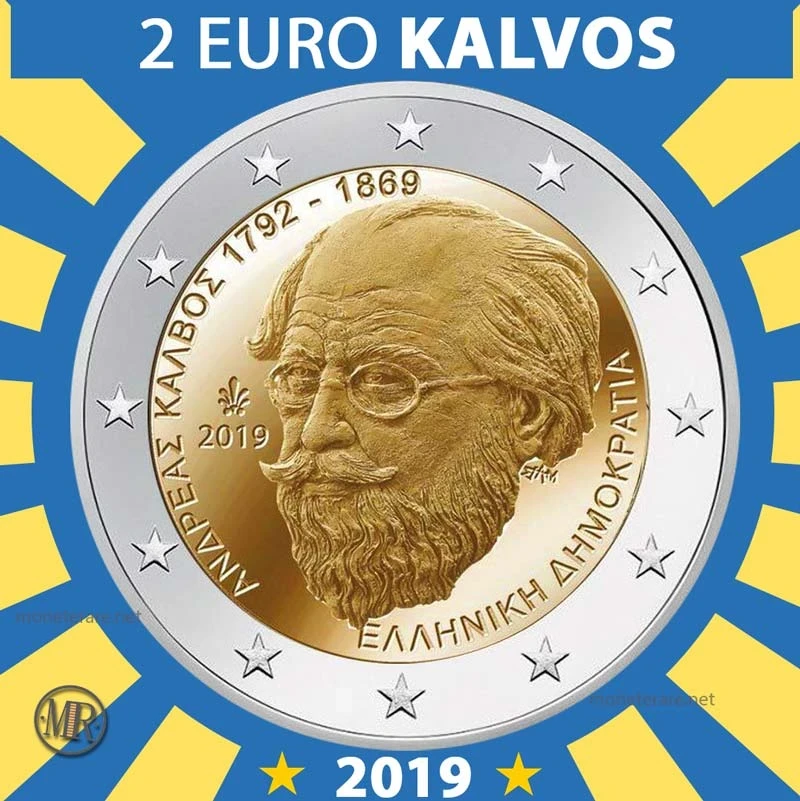 2€ Andreas Kalvos 2019 Grecia (foto moneta)