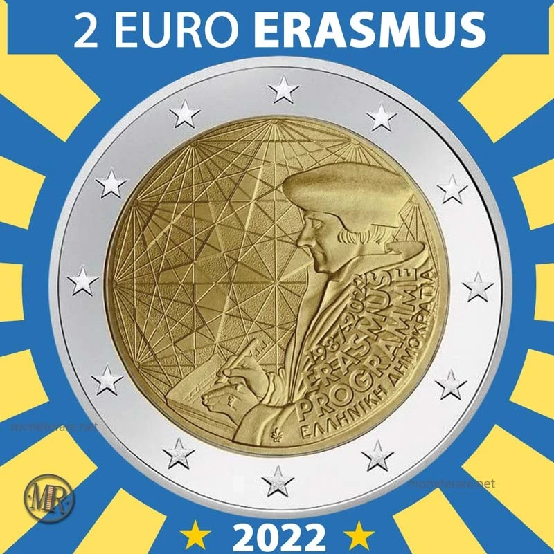 2€ Programma Erasmus 2022 Grecia 2€ Programma Erasmus 2022 Grecia (foto moneta)