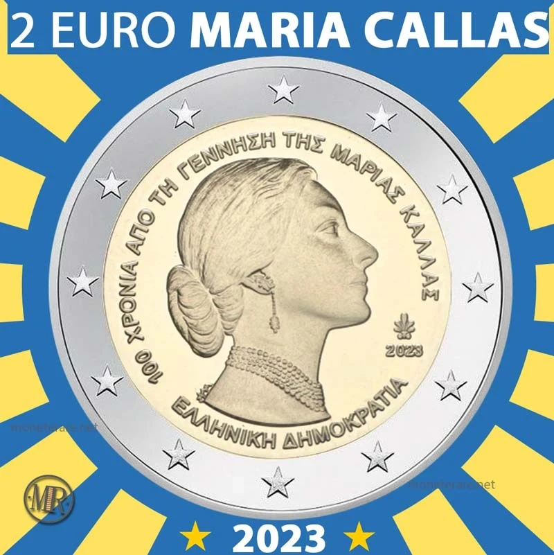 2€ Maria Callas 2023 Grecia (foto moneta)