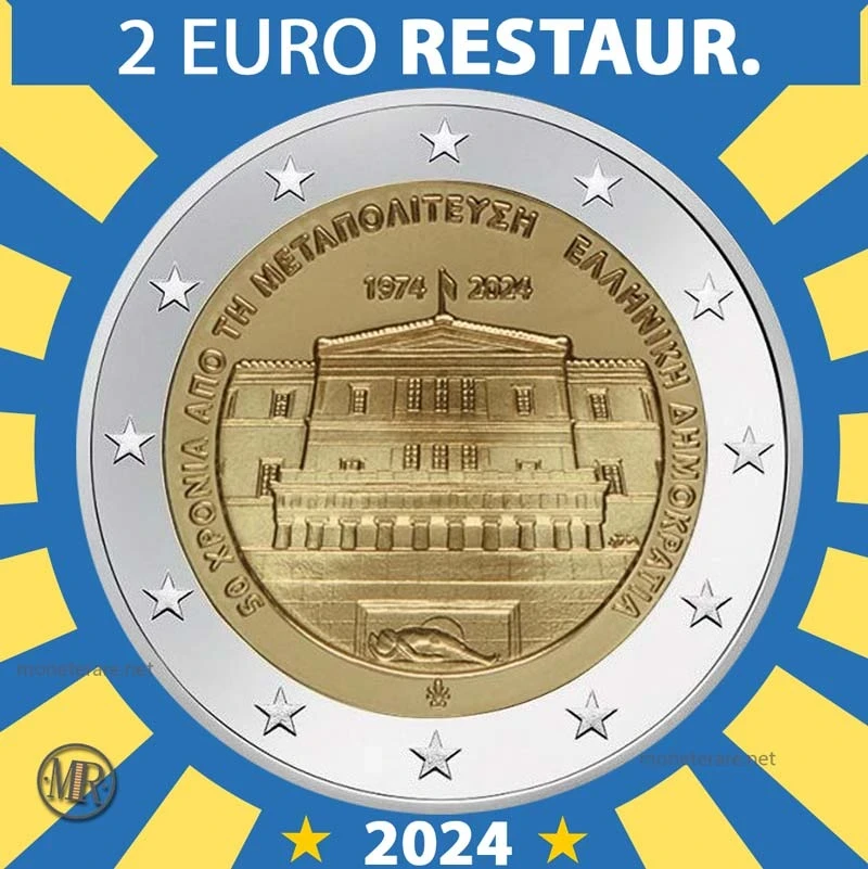 2€ Restaurazione Democrazia in Grecia 2024 Grecia (foto moneta)