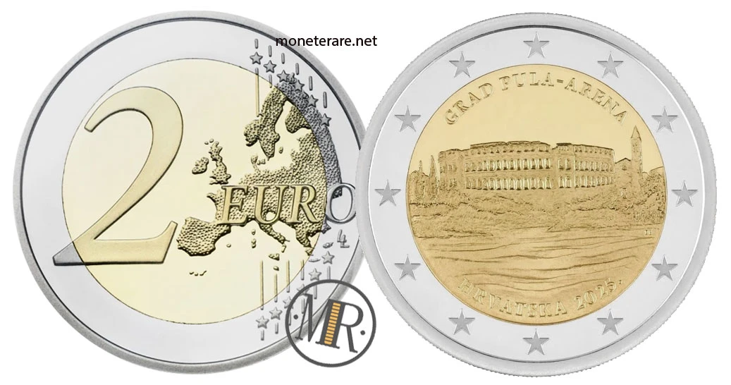 2 Euro Commemorativi Croazia 2025 – Pula – Arena
