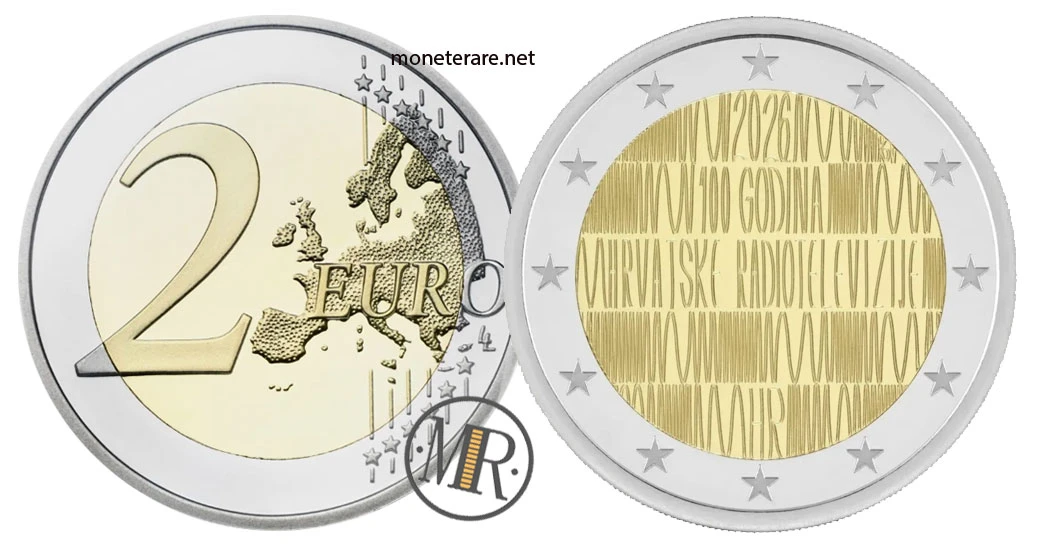 2 Euro Commemorativi Croazia 2026 – Radio e televisione croata