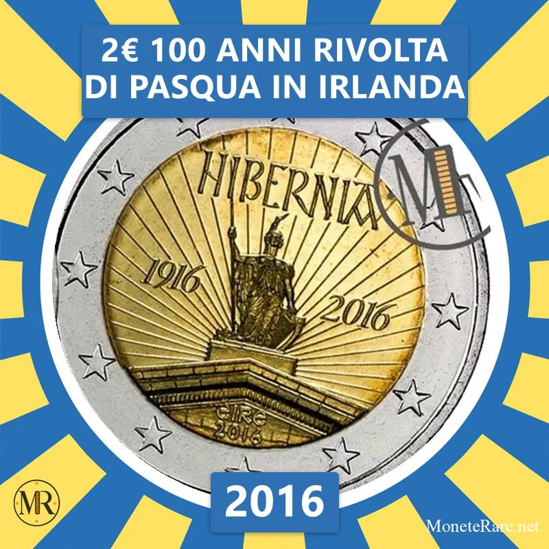 2€ 100 Anni Rivolta di Pasqua in Irlanda 2016 Irlanda (foto moneta)