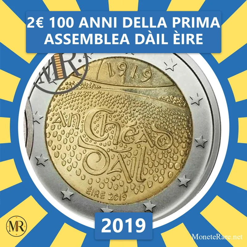 2€ 100 Anni della prima assemblea Dàil Èire 2019 Irlanda (foto moneta)