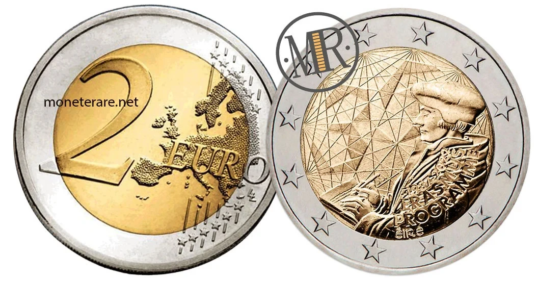 2 Euro Commemorativi Irlanda 2022 Programma Erasmus