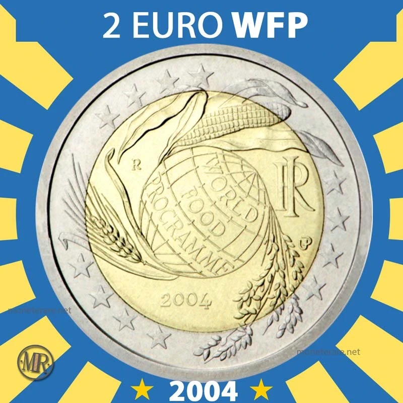 2€ 5° decennio attività del World Food Programme 2004 Italia (foto moneta)