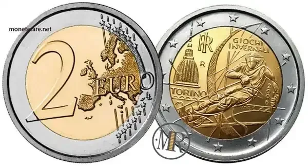 2 Euro Commemorativi Italia 2006 XX Giochi olimpici invernali di Torino