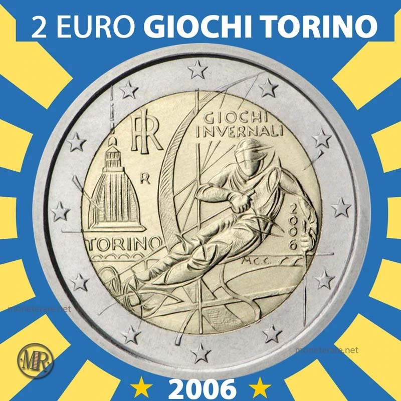 2€ XX Giochi olimpici invernali di Torino 2006 Italia (foto moneta)