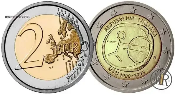 2 Euro Commemorativi Italia 2009 Decimo anniversario dell