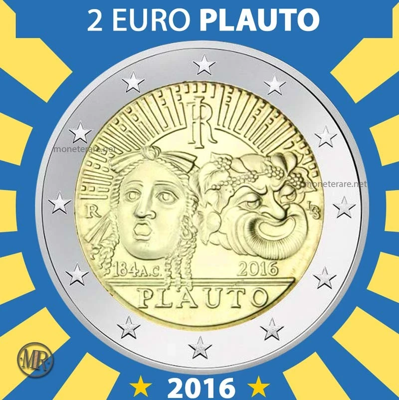 2€ 2200 Anni della morte di Tito Maccio Plauto 2016 Italia (foto moneta)