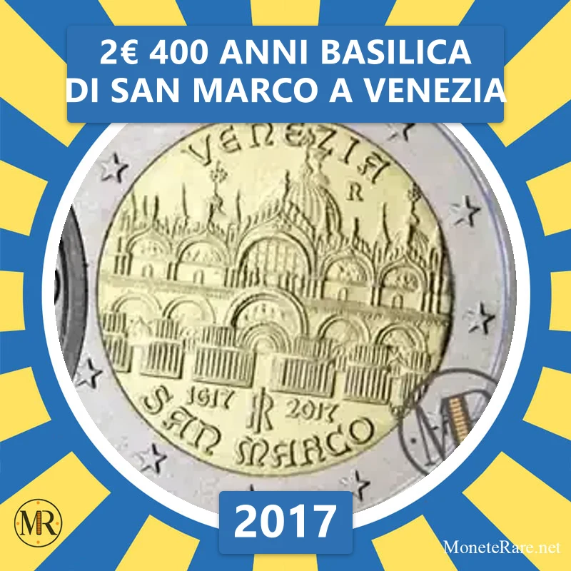 2€ 400 Anni Basilica di San Marco a Venezia 2017 Italia 2€ 400 Anni Basilica di San Marco a Venezia 2017 Italia (foto moneta)