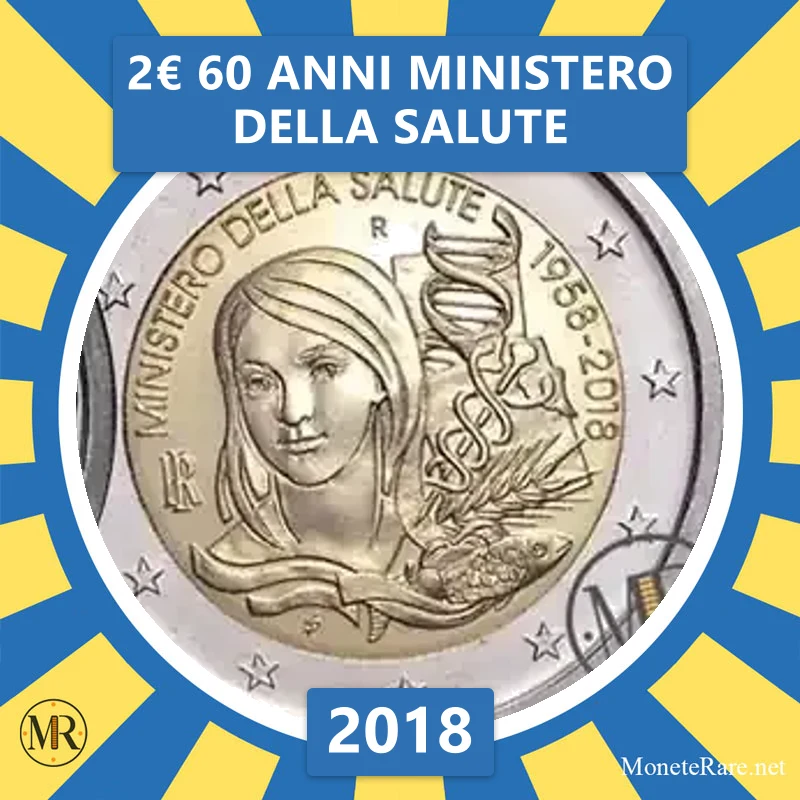 2€ 60 Anni Ministero della Salute 2018 Italia 2€ 60 Anni Ministero della Salute 2018 Italia (foto moneta)