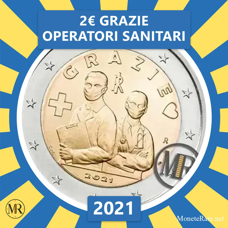 2€ GRAZIE Operatori Sanitari 2021 Italia (foto moneta)