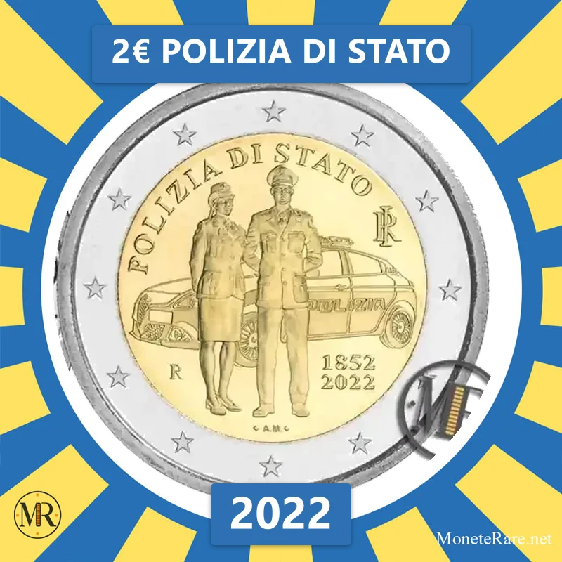2€ Polizia di Stato 2022 Italia (foto moneta)