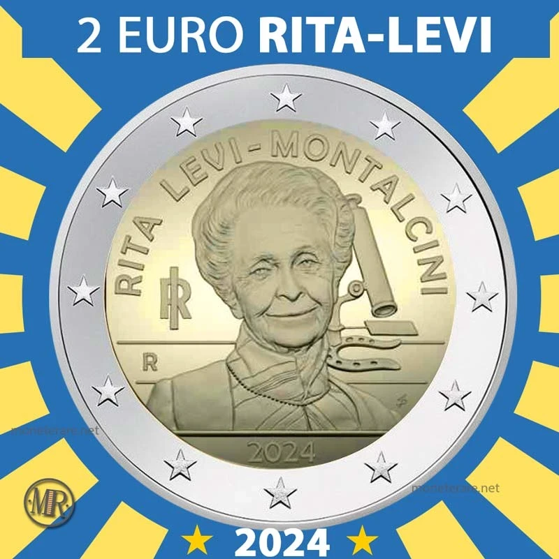 2€ Rita Levi 2024 Italia (foto moneta)