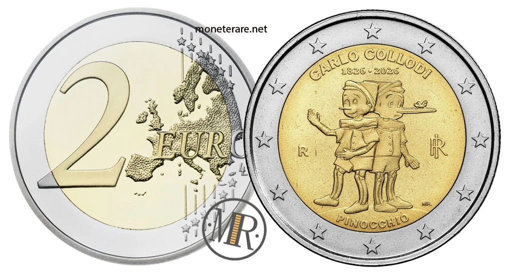2 Euro Commemorativi Italia 2026 – Carlo Collodi / Pinocchio