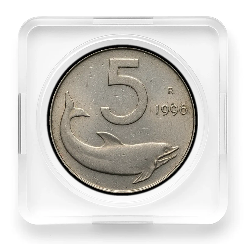 5 Lire 1955 Delfino verso, foto tipo serie