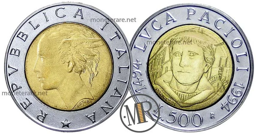 500 Lire 1994 Luca Pacioli
