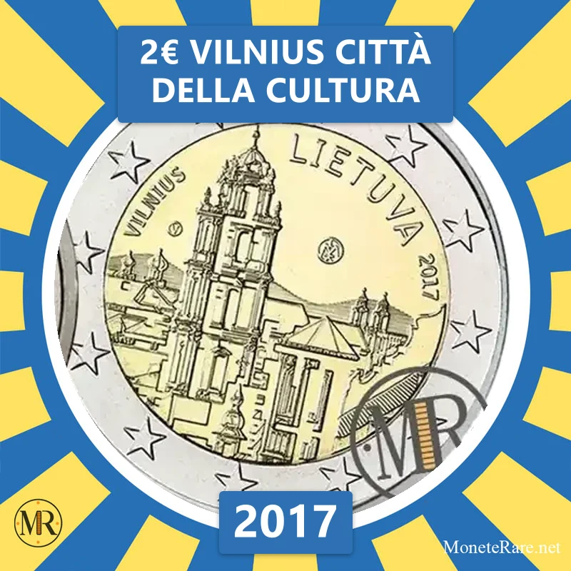 2€ Vilnius Città della Cultura 2017 Lituania (foto moneta)