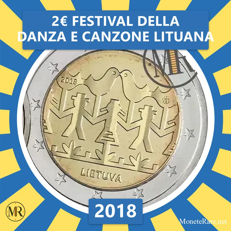 2€ Festival della Danza e Canzone Lituana 2018 Lituania (foto moneta)