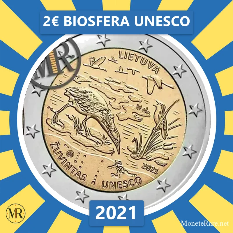 2€ Biosfera UNESCO 2021 Lituania (foto moneta)
