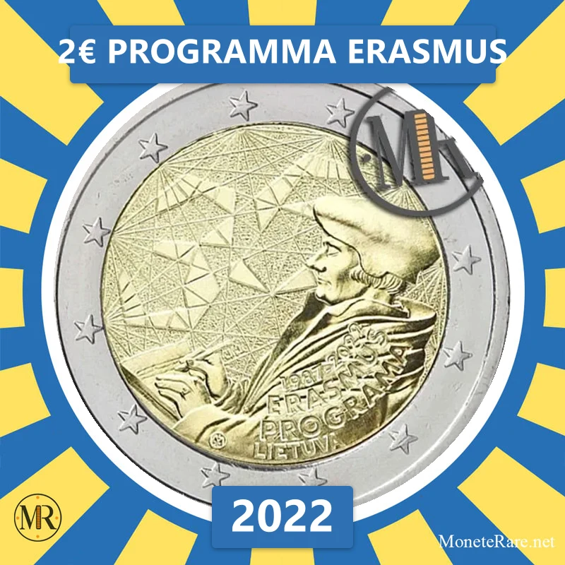 2€ Programma Erasmus 2022 Lituania (foto moneta)