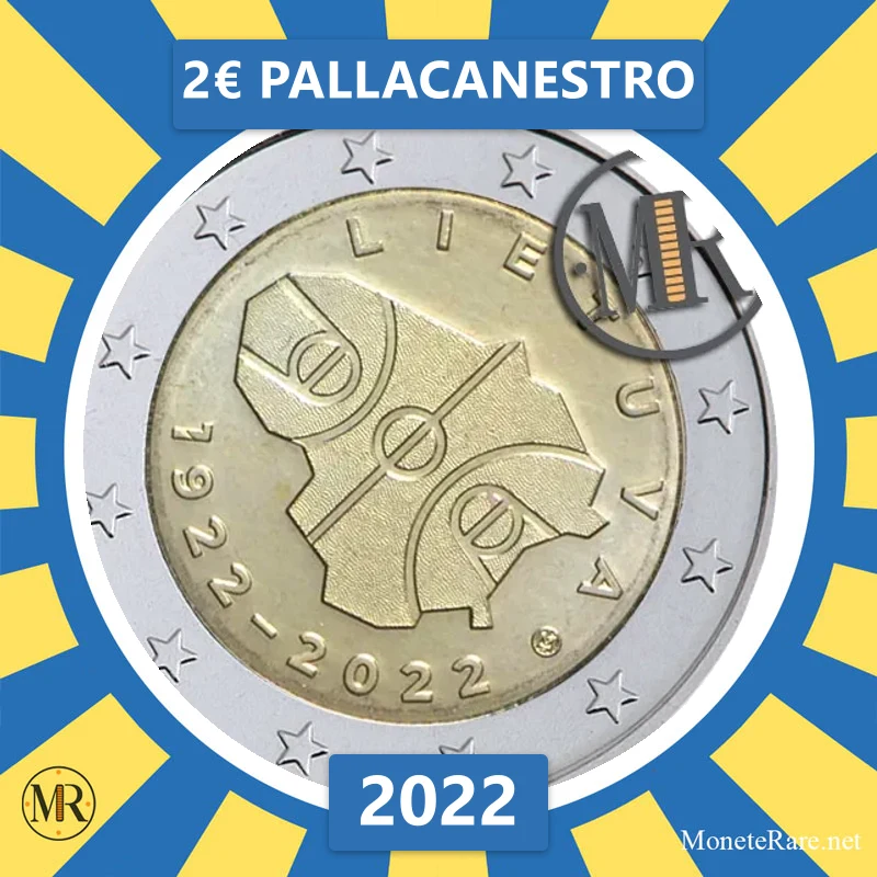 2€ Pallacanestro 2022 Lituania (foto moneta)