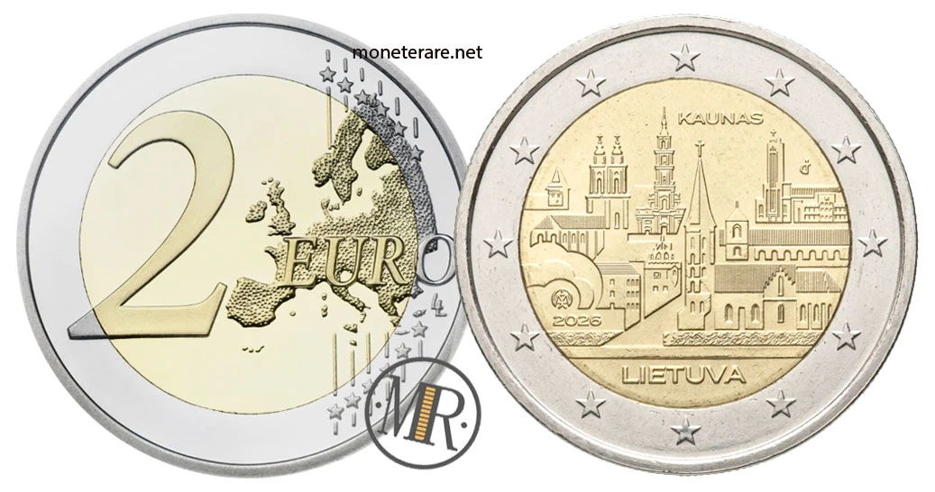 2 Euro Commemorativi Lituania 2026 – Kaunas
