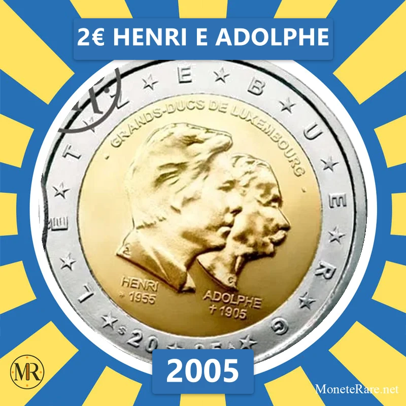2€ Henri e Adolphe 2005 Lussemburgo (foto moneta)