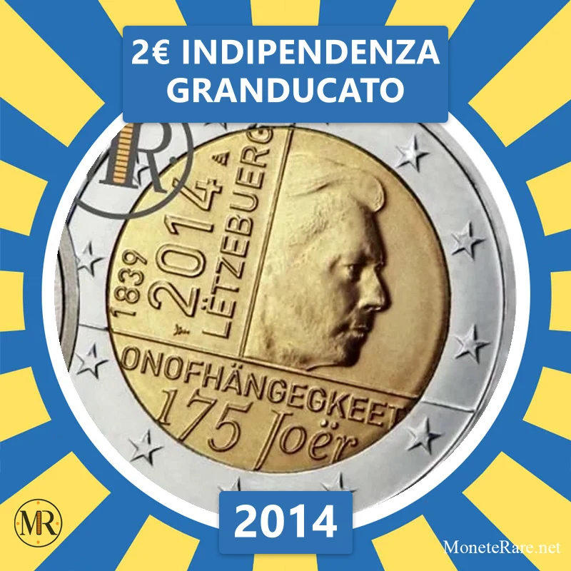2€ Indipendenza Granducato 2014 Lussemburgo (foto moneta)
