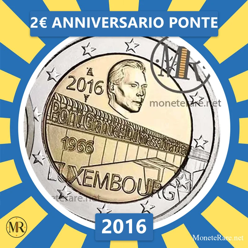 2€ Anniversario Ponte 2016 Lussemburgo (foto moneta)