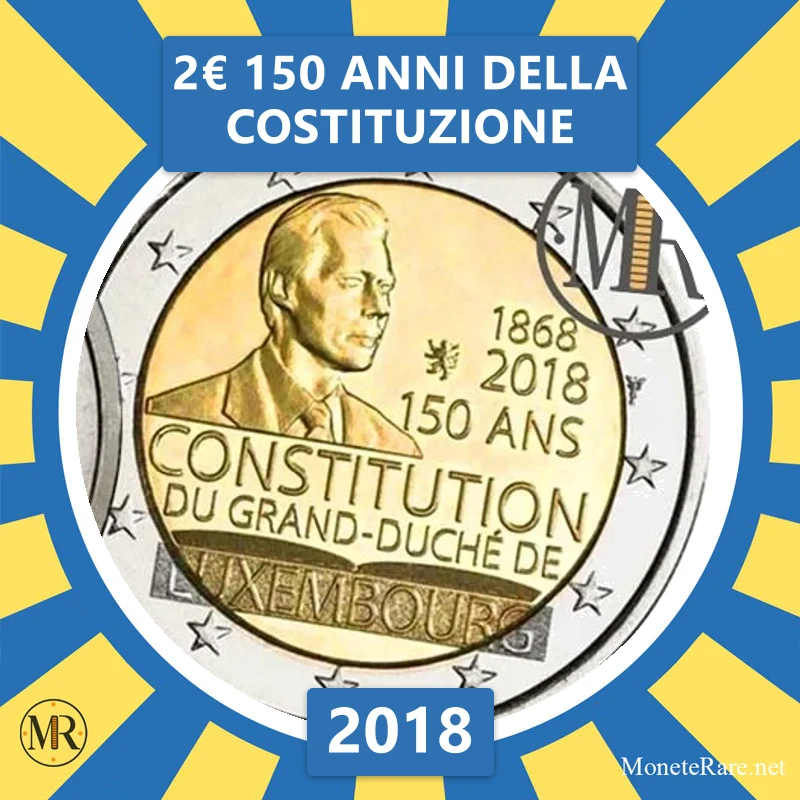 2€ 150 Anni della Costituzione 2018 Lussemburgo (foto moneta)